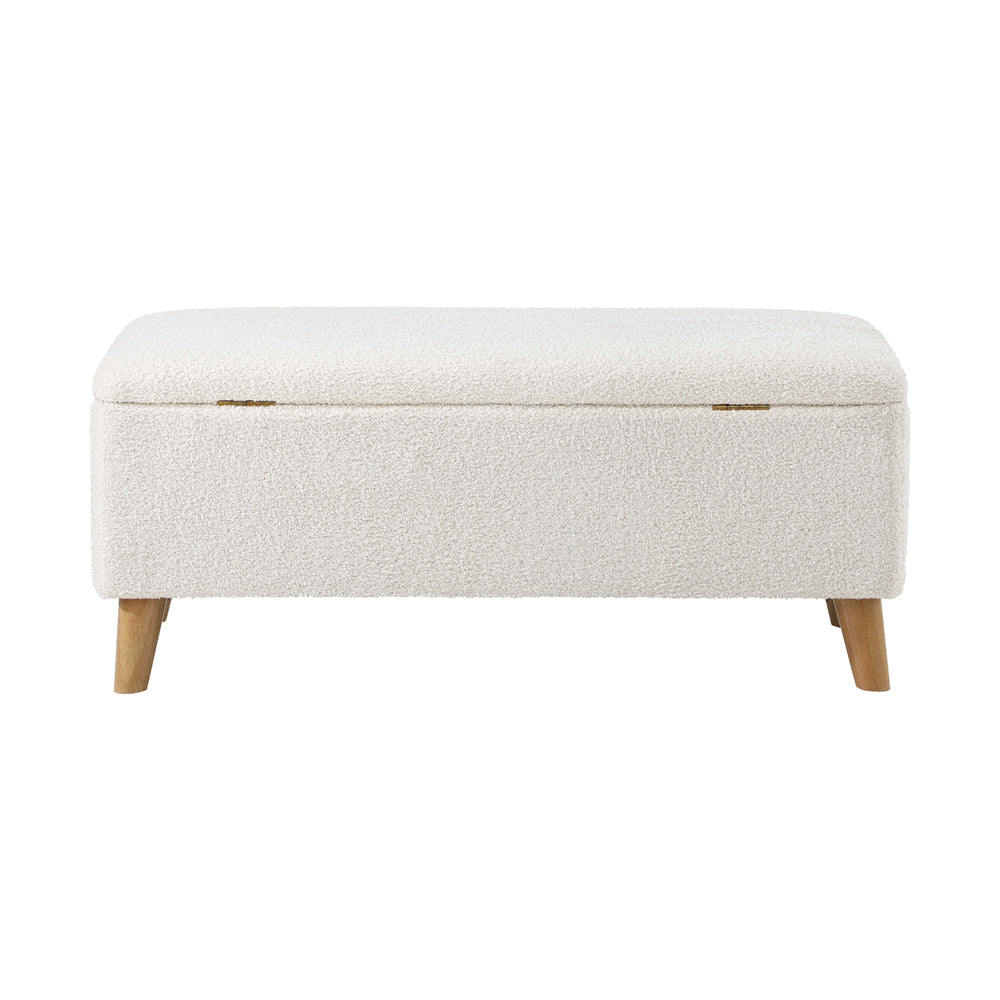 Oikiture Storage Ottoman, 97 x 40 x 40 Footrest Stool Bench Padded Seat Storage Box Home Bedroom Furniture-Ottoman-PEROZ Accessories