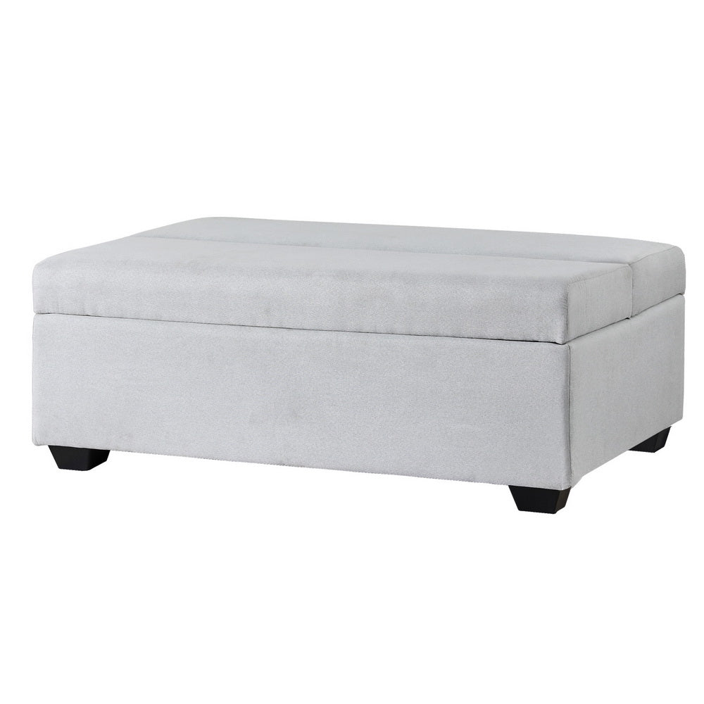 Artiss Ottoman Storage Sofa Bed 112cm Foldable Grey-Furniture > Living Room-PEROZ Accessories