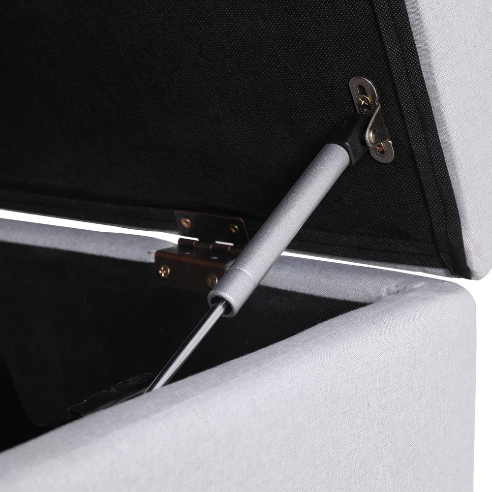 Artiss Ottoman Storage Sofa Bed 112cm Foldable Grey-Furniture > Living Room-PEROZ Accessories