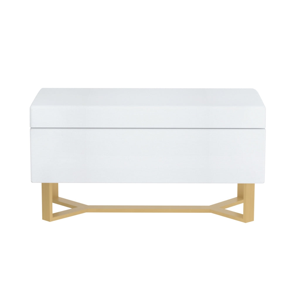 Artiss Storage Ottoman Blanket Box Criss-cross Linen White-Furniture > Living Room > Ottomans & Footstools-PEROZ Accessories