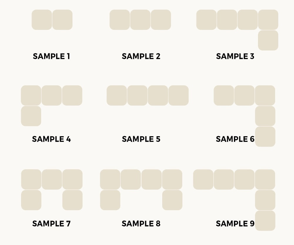 Oikiture 1 Seater Boucle Modular Ottoman Armless TOFU Green-Sofa-PEROZ Accessories