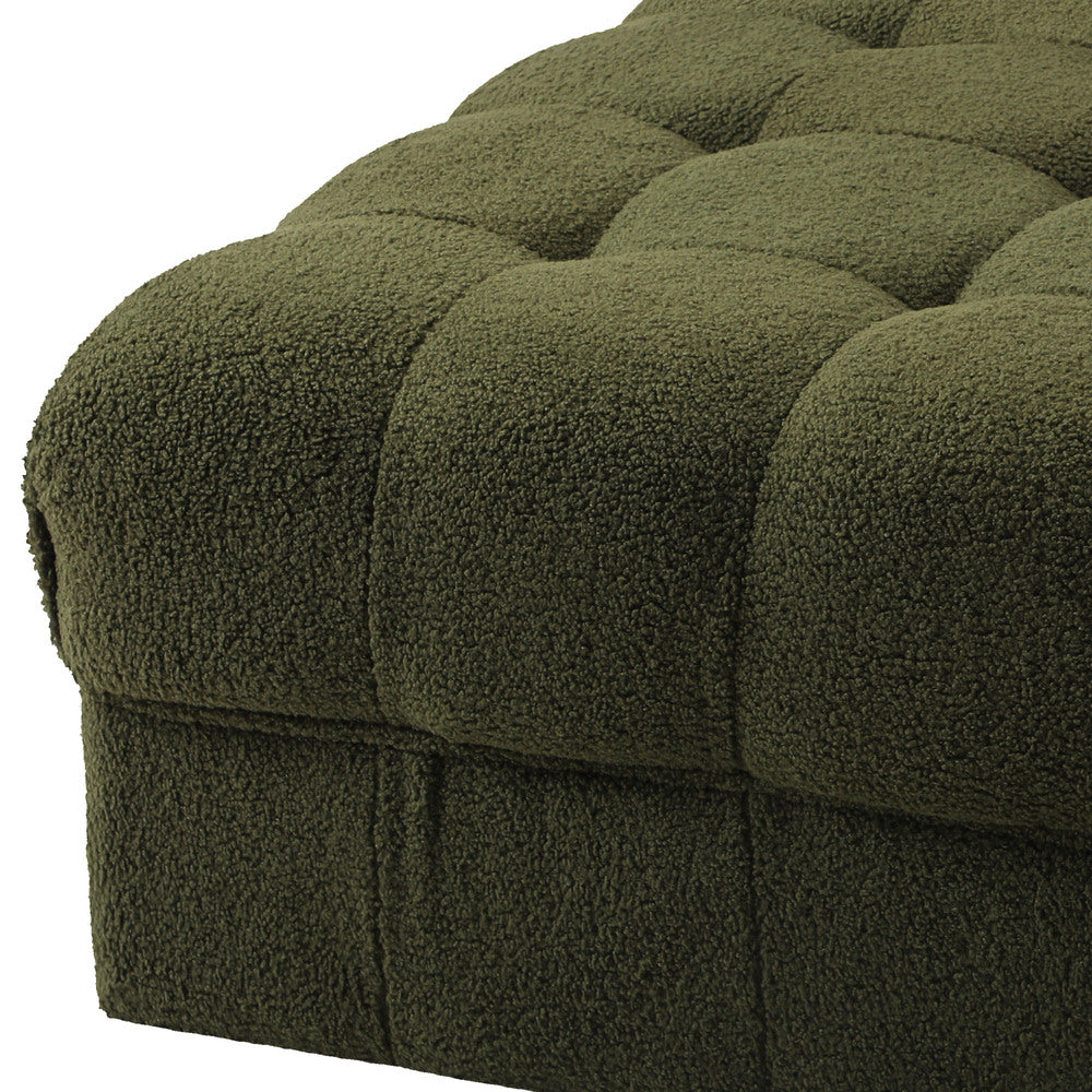 Oikiture 1 Seater Boucle Modular Ottoman Armless TOFU Green-Sofa-PEROZ Accessories