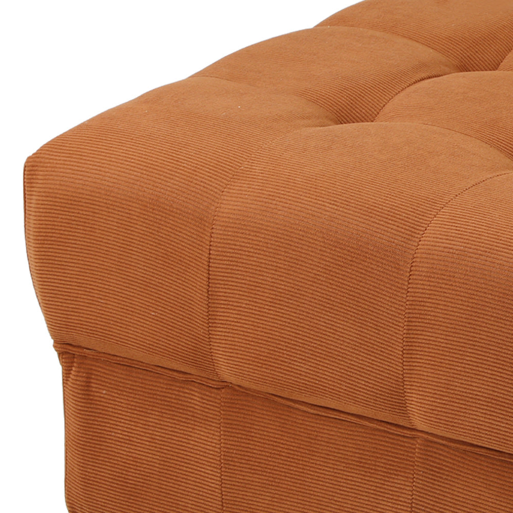 Oikiture 1 Seater Velvet Modular Ottoman Armless TOFU Brown-Armchair-PEROZ Accessories