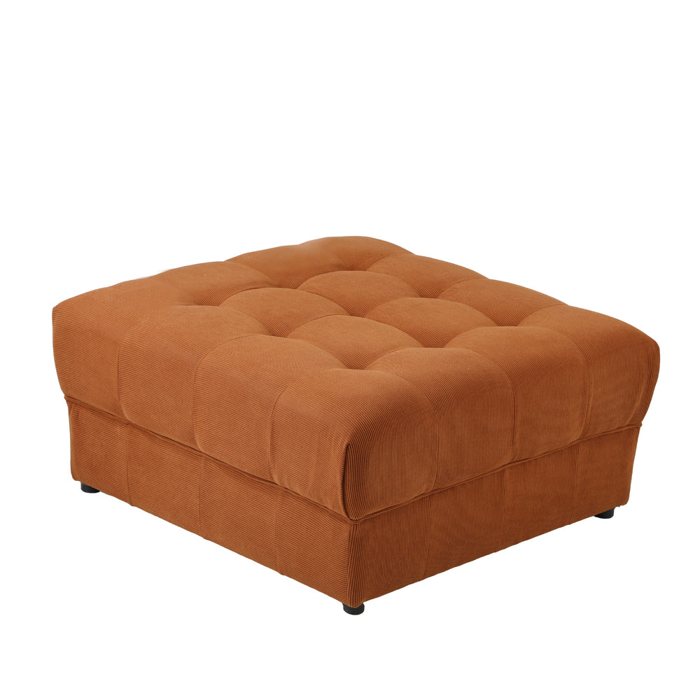 Oikiture 1 Seater Velvet Modular Ottoman Armless TOFU Brown-Armchair-PEROZ Accessories