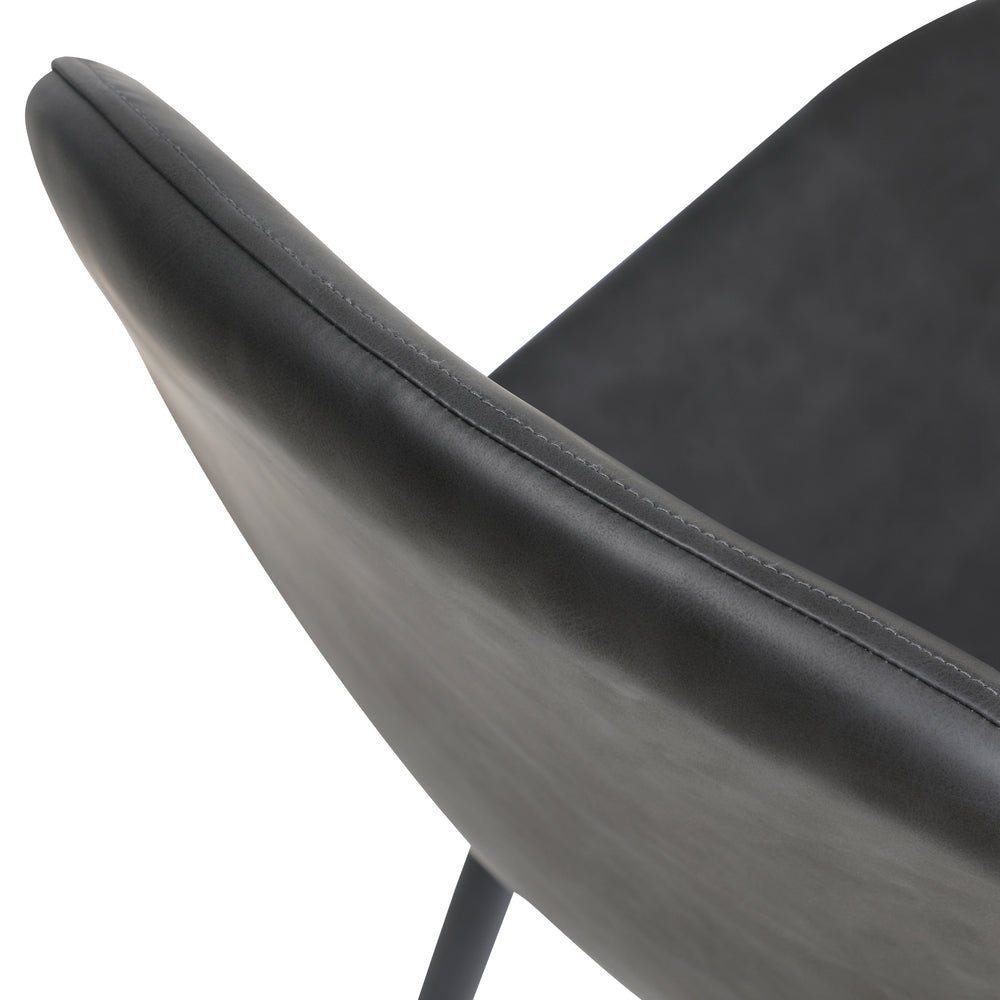 Oikiture 110cm Round Dining Table with 4PCS Dining Chairs PU Grey & Black-Dining Set-PEROZ Accessories