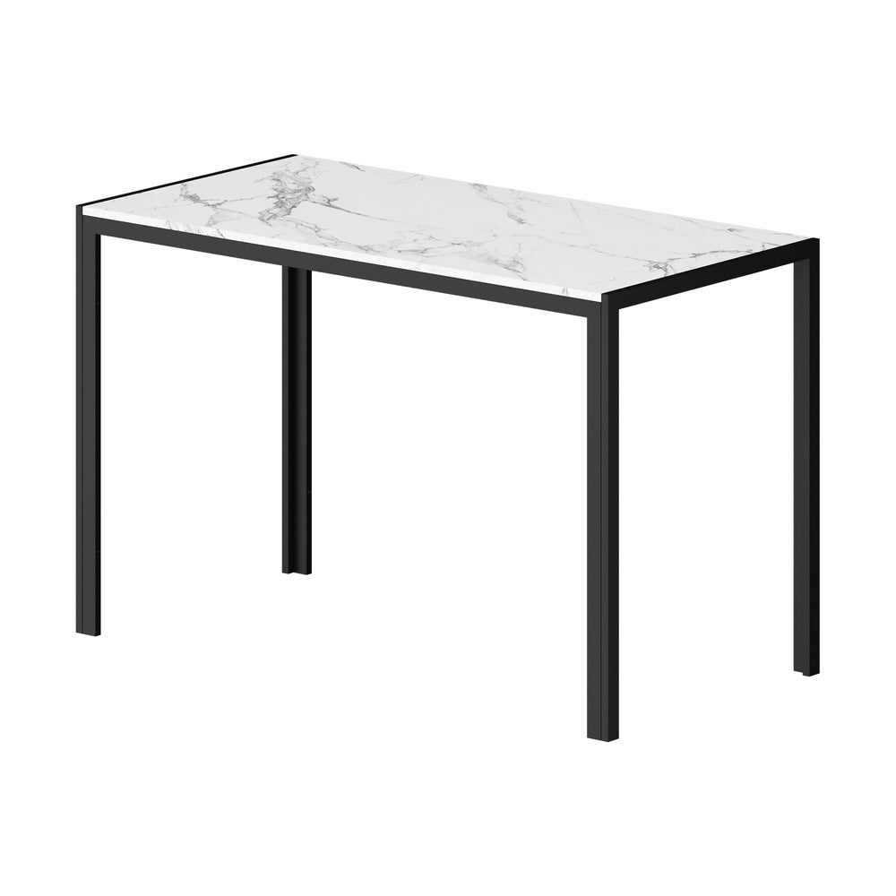 Oikiture 120cm Rectangular Dining Table with Metal Leg White & Black-Dining Table-PEROZ Accessories