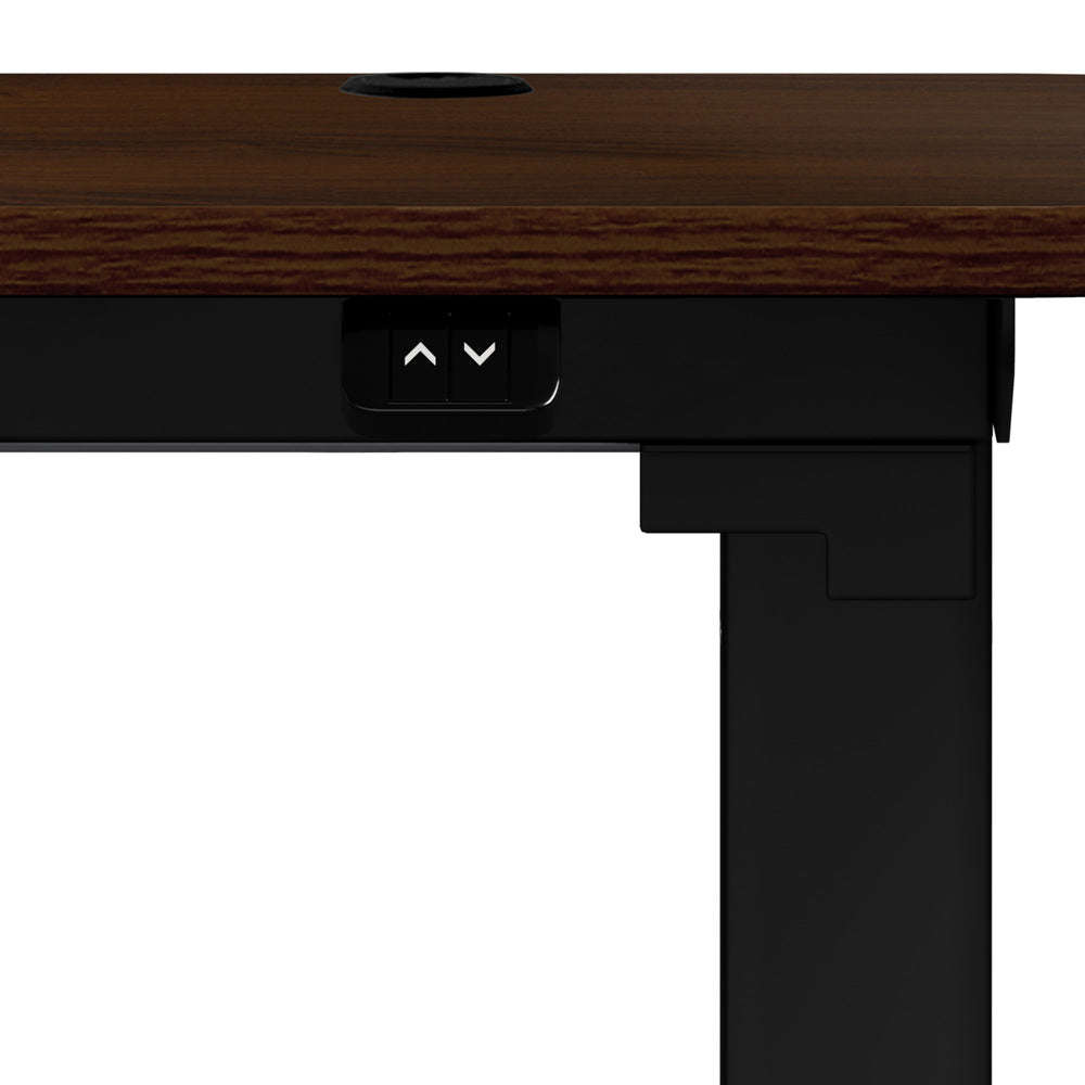 Oikiture 150cm Electric Standing Desk with Drawer Adjustable Black & Walnut-Standing Desk-PEROZ Accessories