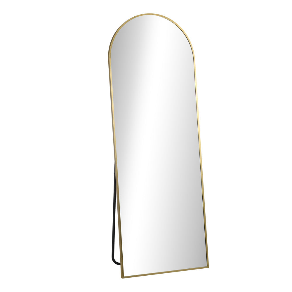 Oikiture 180x70cm Full Length Mirror Arched Floor Mirrors Gold-Full Length Mirror-PEROZ Accessories