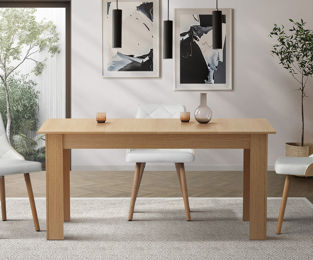 Oikiture 200cm Extendable Dining Table Cafe Table Natural-Dining Table-PEROZ Accessories