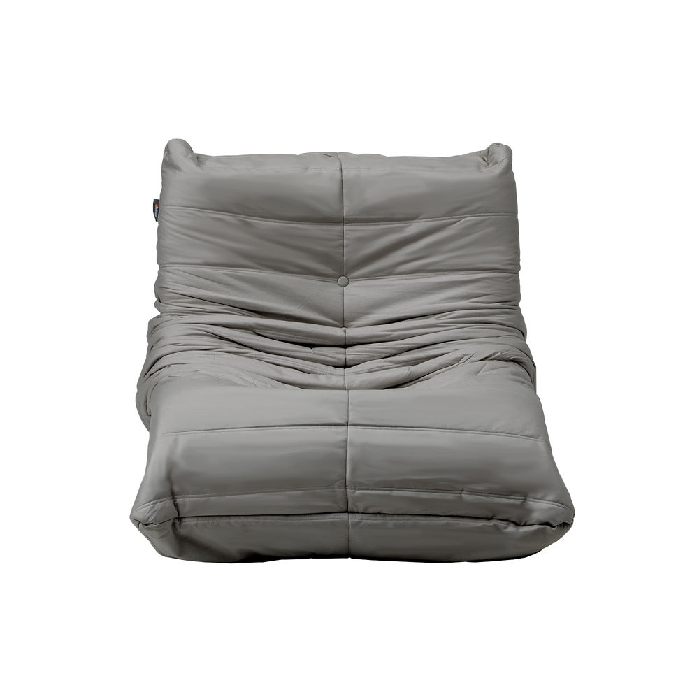 Oikiture 2X Floor Sofa Lounge Caterpillar Couch Single Pouffe Grey-Floor Lounge-PEROZ Accessories