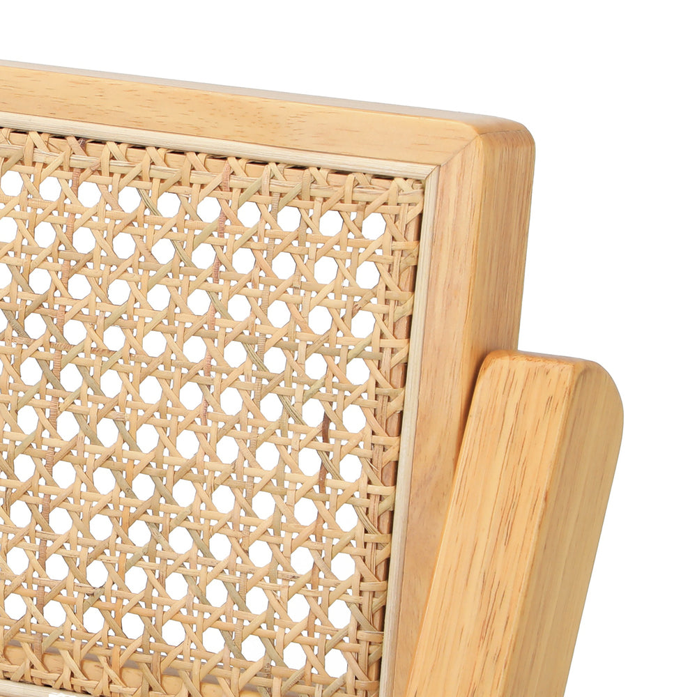 Oikiture 2x Dining Chairs Folding Rattan Chair Wooden-Dining Chair-PEROZ Accessories