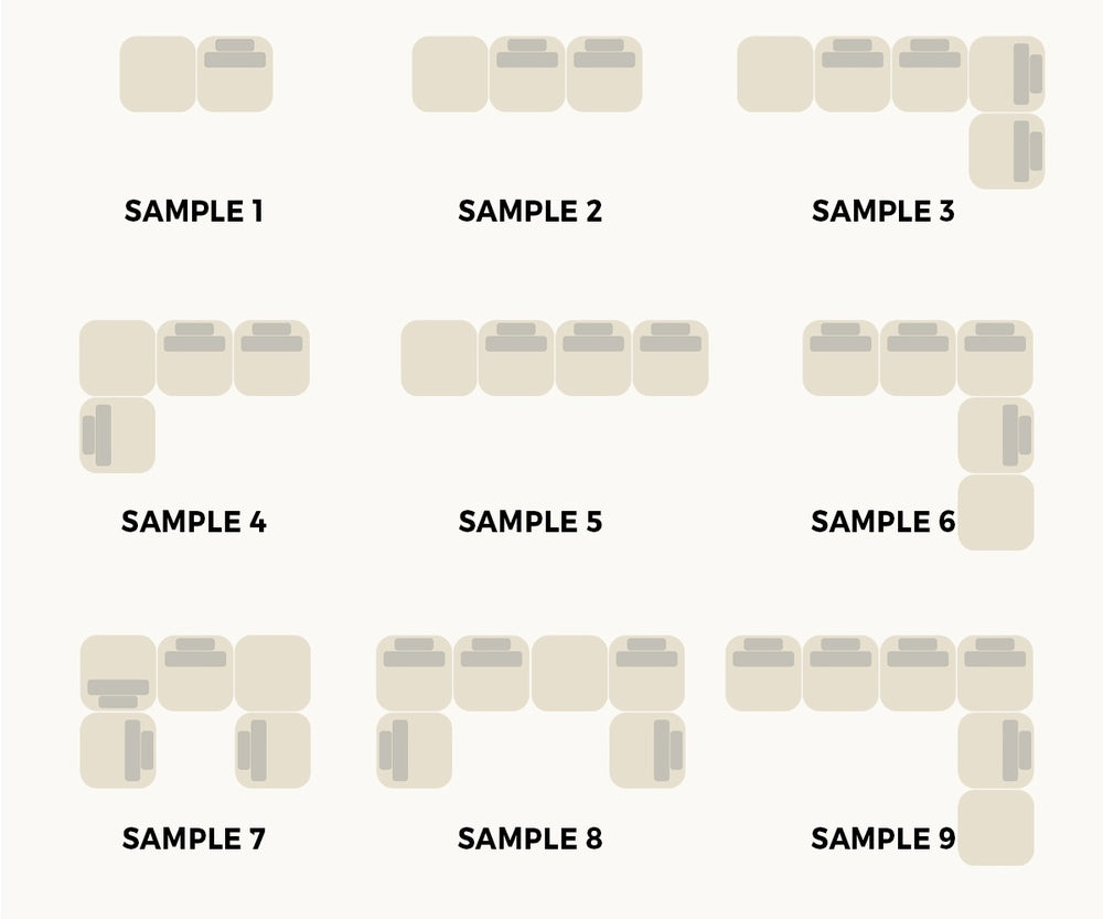 Oikiture 4 Seater Boucle Modular Sofa & Ottoman Set Green-Sofa-PEROZ Accessories