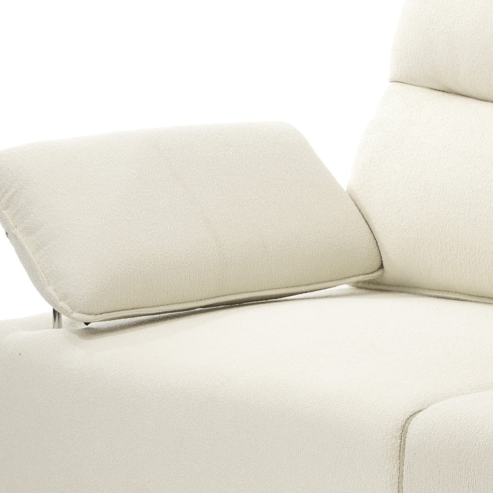 Oikiture 4 Seater Sofa Couch Chenille Adjustable Armrest Chair Beige-Sofa-PEROZ Accessories