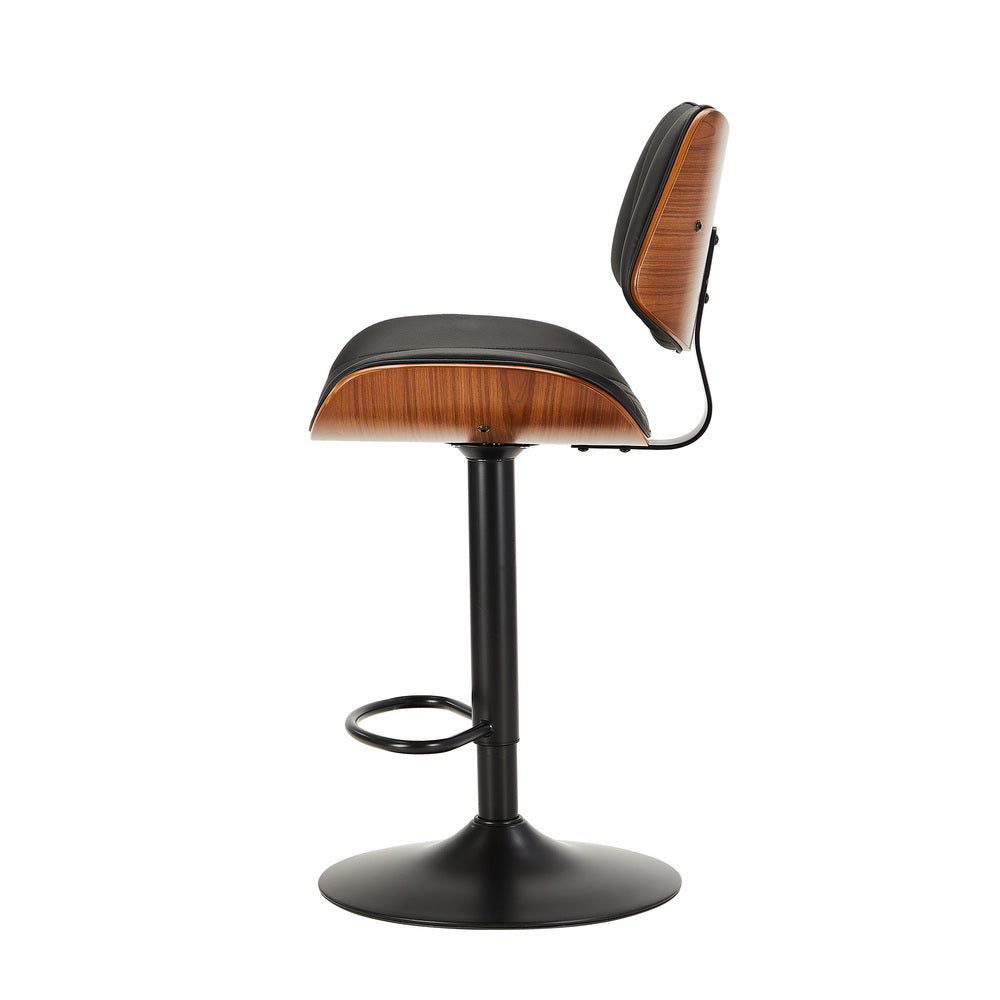 Oikiture 4x Bar Stool Kitchen Swivel Chair Wooden Leather Gas Lift-Bar Stool-PEROZ Accessories