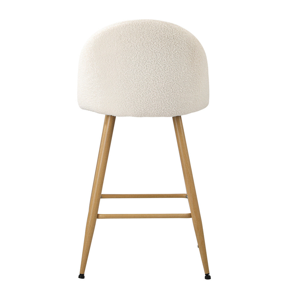 Oikiture 4x Bar Stools Kitchen Counter Stool Boucle Padded Stools-Bar Stool-PEROZ Accessories
