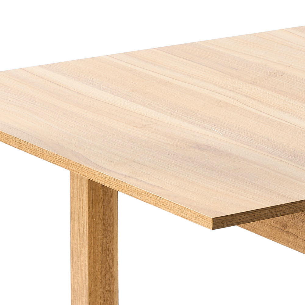 Oikiture 5pc Extendable Dining Table and Chairs Set Natural & White-Dining Table-PEROZ Accessories