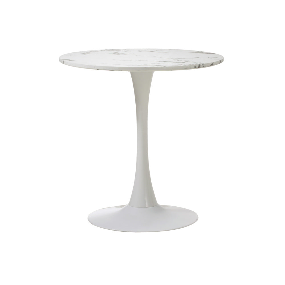Oikiture 60cm Round Dining Table with 2x Dining Chairs Sherpa Gold & White-Dining Set-PEROZ Accessories