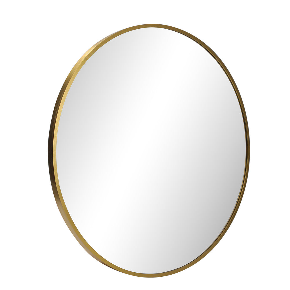 Oikiture 60cm Wall Mirror Round Gold-Wall Mirror-PEROZ Accessories