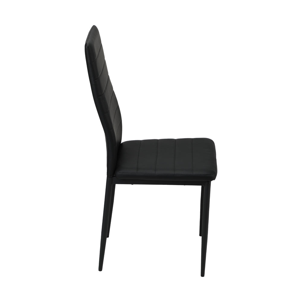 Oikiture 6PCS Dining Chairs High-Back Faux Leather Black-Dining Chair-PEROZ Accessories