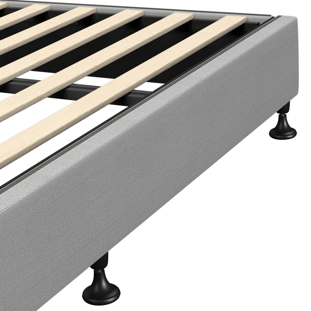 Oikiture Bed Frame Double Size Upholstered with Mattress Beige-Bed Frame-PEROZ Accessories