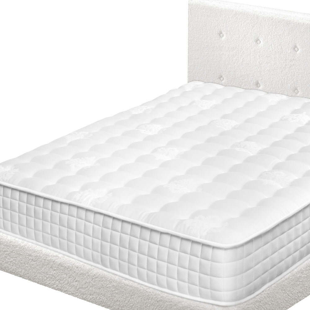 Oikiture Bed Frame Double Size Wooden Beds with Mattress White-Bed Frame-PEROZ Accessories
