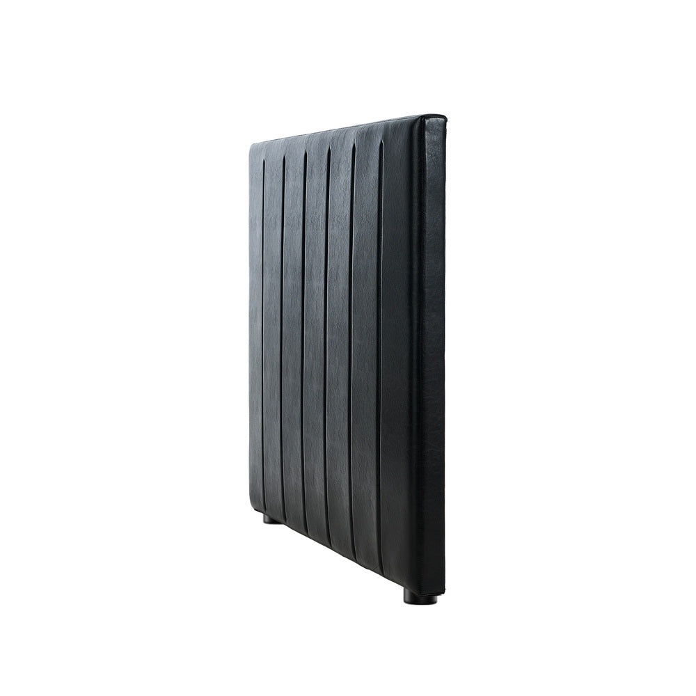 Oikiture Bed Frame Headboard King Single Size Bedhead Black Leather-Headboard-PEROZ Accessories