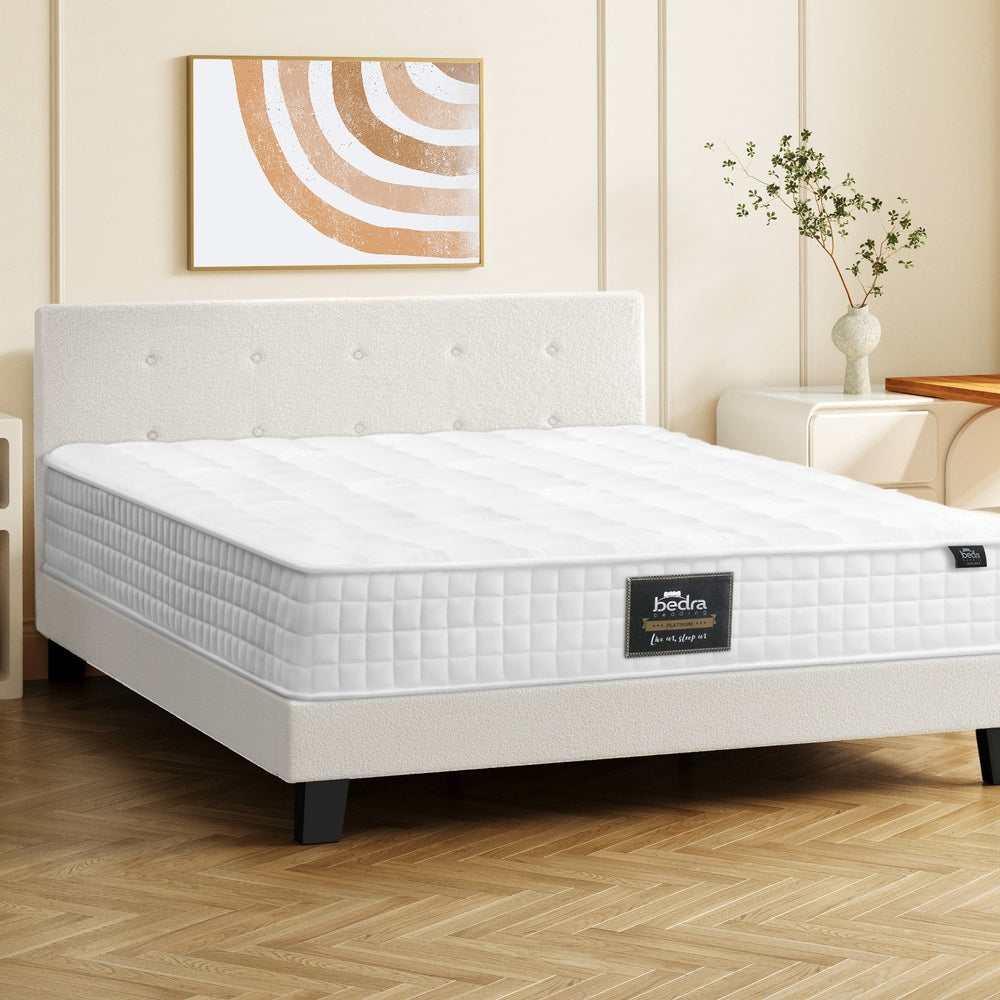 Oikiture Bed Frame King Single Size Wooden Beds with Mattress White-Bed Frame-PEROZ Accessories