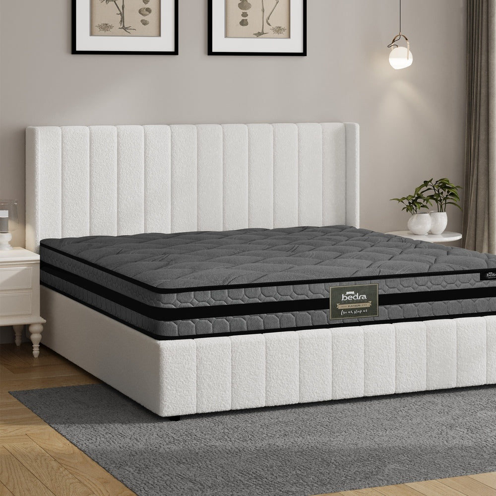 Oikiture Bed Frame with Mattress Set Queen Size Gas Lift Boucle BILY-Bed Frame-PEROZ Accessories