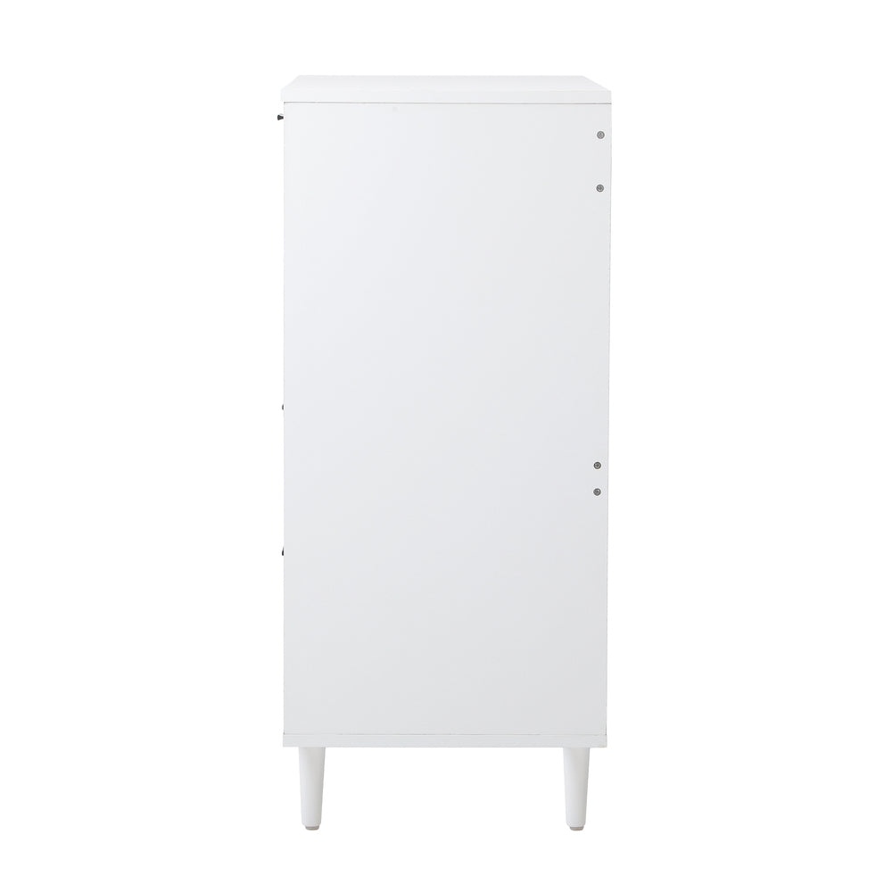 Oikiture Bedroom Set 5 Chest of Drawers and 2 Bedside Tables White-Bedroom Set-PEROZ Accessories