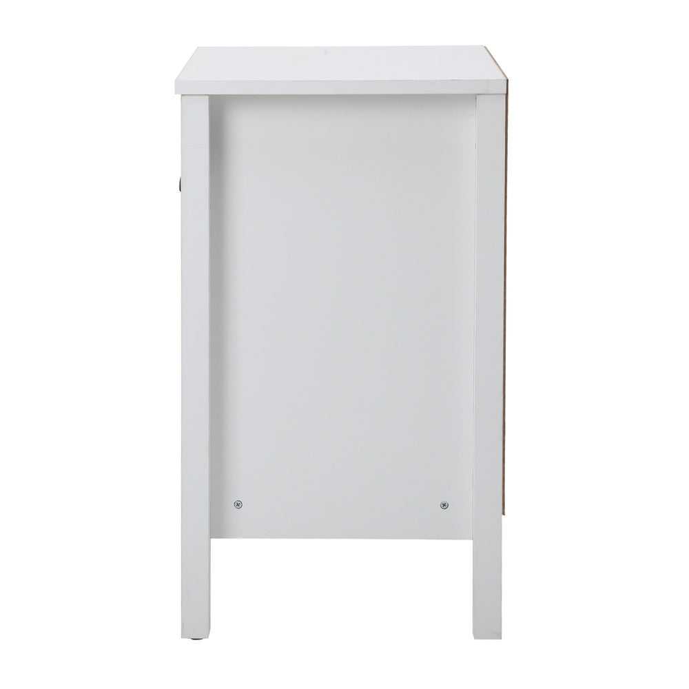 Oikiture Bedside Table 2 Drawers Nightstand Vintage-Bedside Table-PEROZ Accessories