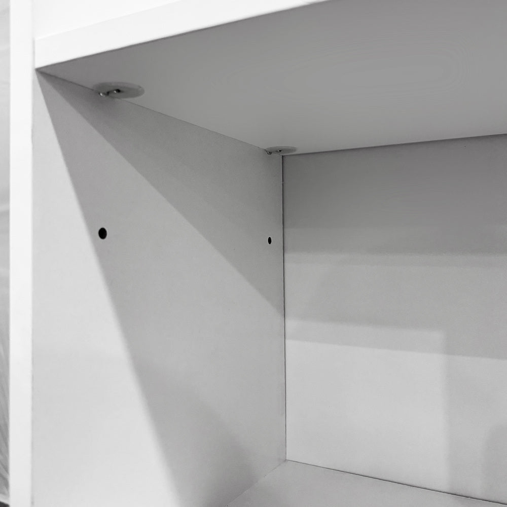 Oikiture Bookshelf Display Shelf CD DVD Storage Media Rack White-Display Shelf-PEROZ Accessories