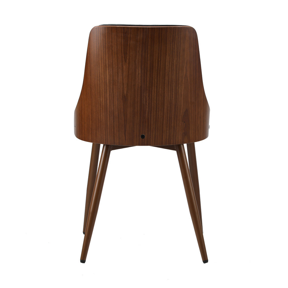Oikiture Dining Chairs Retro PU Leather x2 Black-Dining Chair-PEROZ Accessories