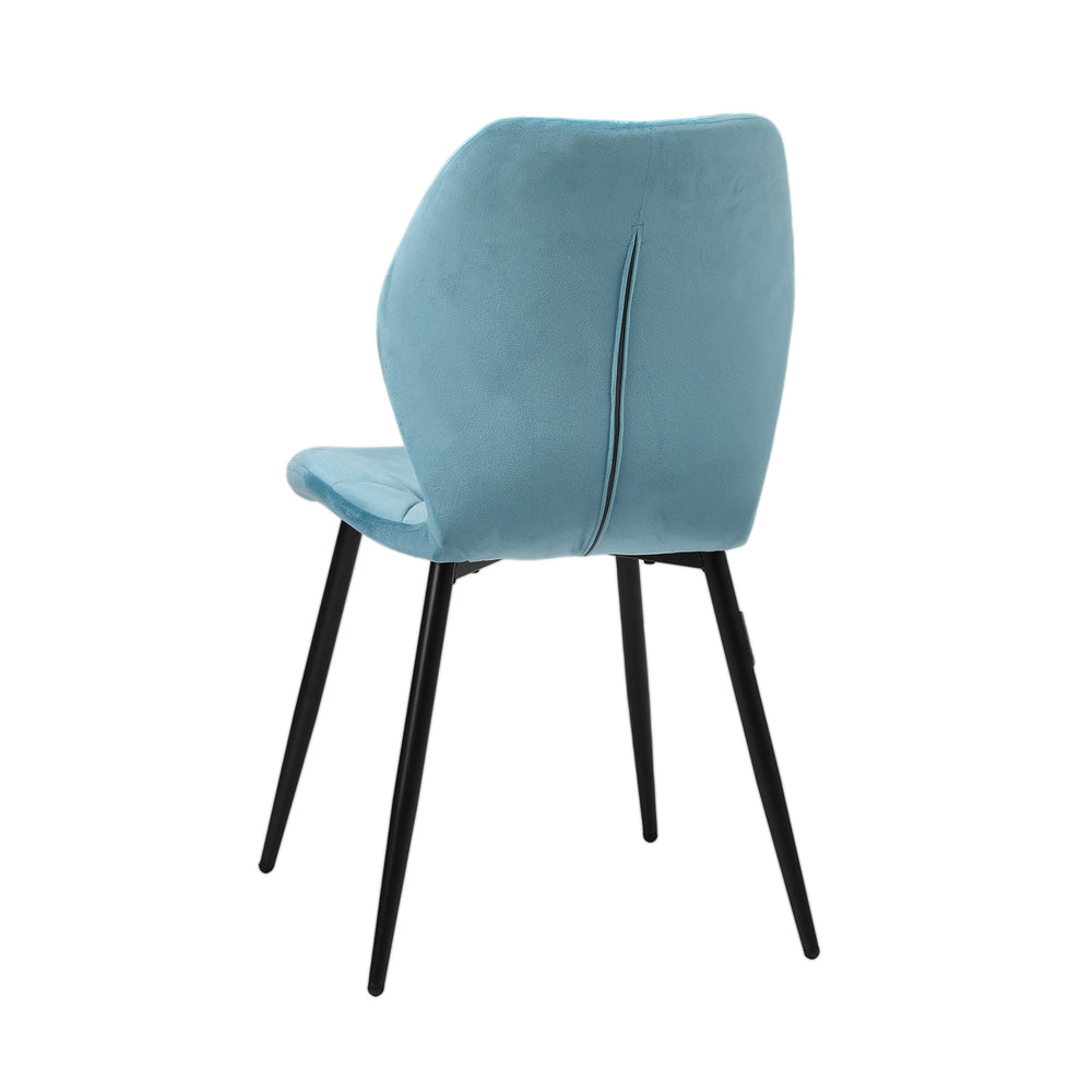 Oikiture Dining Chairs Set of 4 Velvet Blue-Dining Chair-PEROZ Accessories