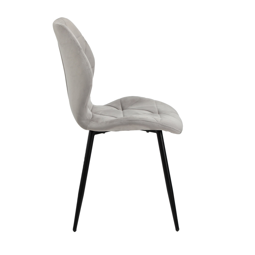 Oikiture Dining Chairs Set of 4 Velvet Grey-Dining Chair-PEROZ Accessories