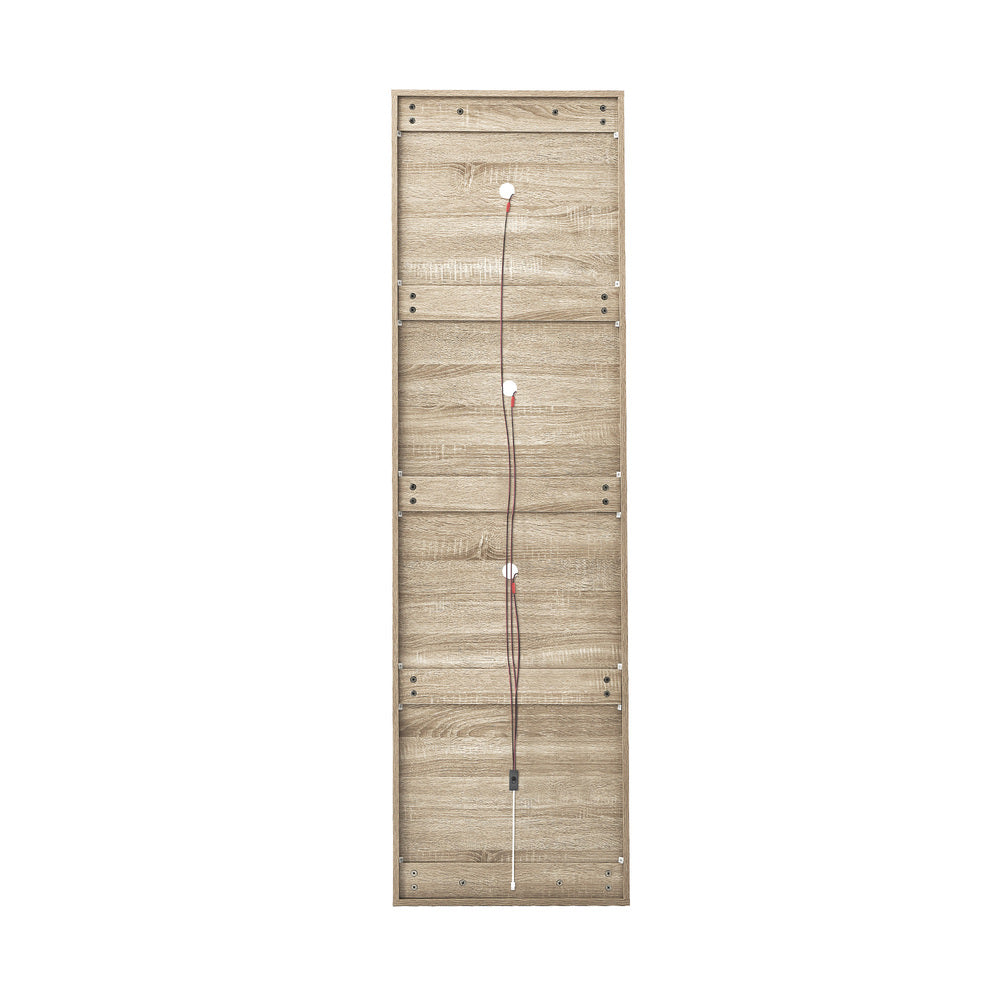 Oikiture Display Cabinet Buffet Sideboard LED Light High Gloss Door Natural-Sideboard-PEROZ Accessories