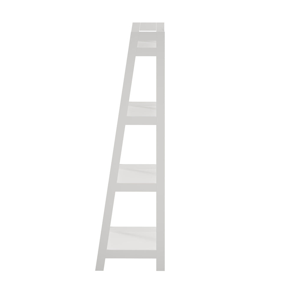 Oikiture Display Shelf 4 Tier Corner Ladder Shelves White-Bookshelf-PEROZ Accessories