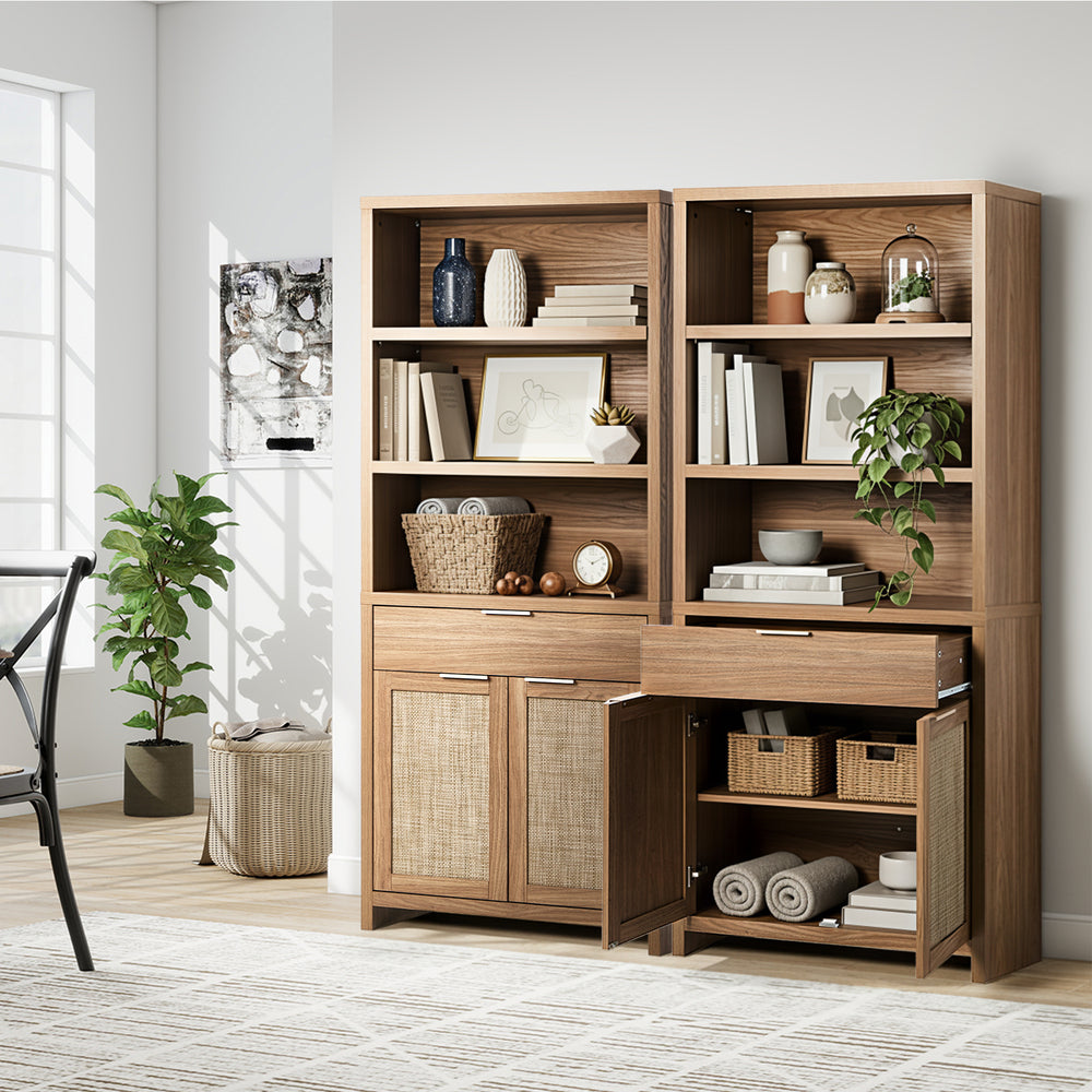Oikiture Display Shelf Bookcase Adjustable Storage Cabinet 5 Tier-Bookshelf-PEROZ Accessories