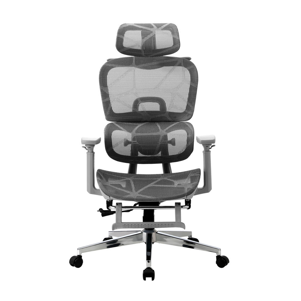 Oikiture Ergonomic Office Chair Mesh Executive Seat Grey-Office Chair-PEROZ Accessories