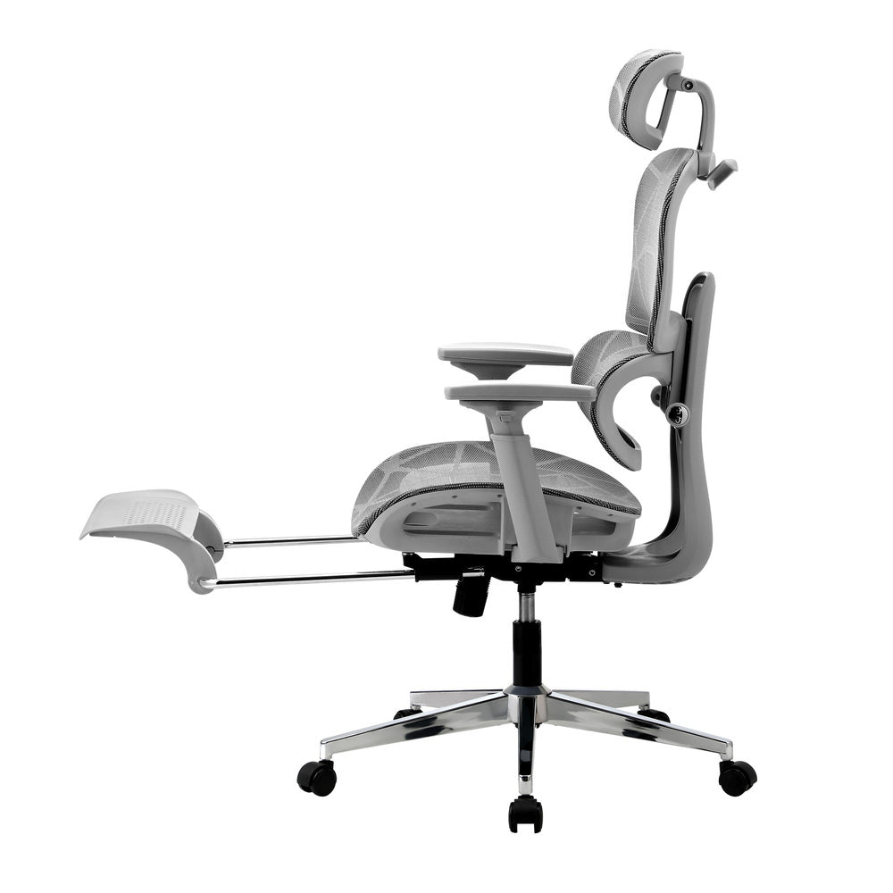 Oikiture Ergonomic Office Chair Mesh Executive Seat Grey-Office Chair-PEROZ Accessories