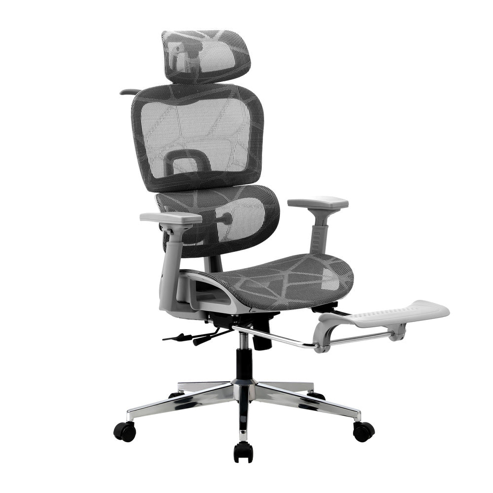 Oikiture Ergonomic Office Chair Mesh Executive Seat Grey-Office Chair-PEROZ Accessories