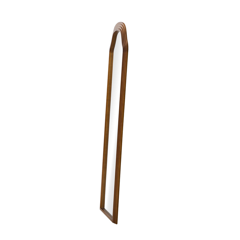 Oikiture Full Length Floor Makeup Mirrors 165x60cm Brown Wood Bedroom-Full Length Mirror-PEROZ Accessories
