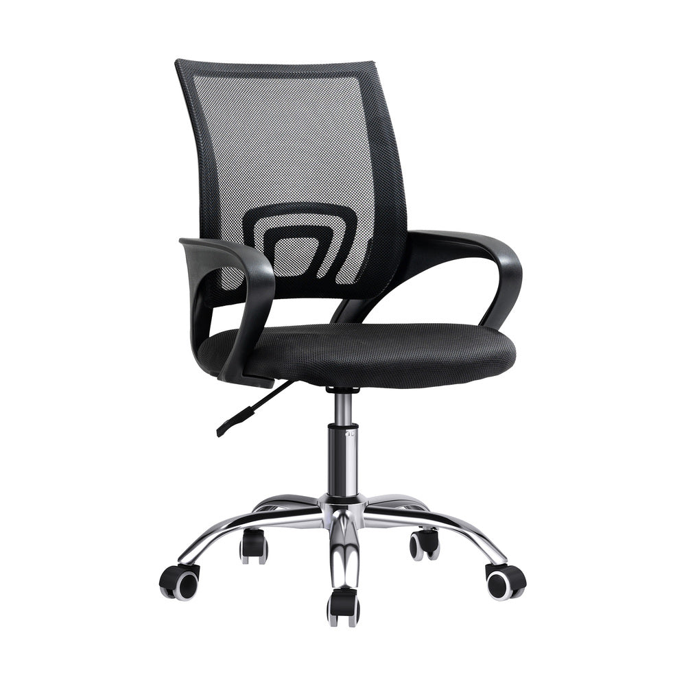 Oikiture Home Office Set BK & WH Computer Desk and Mesh Office Chair-Office Set-PEROZ Accessories