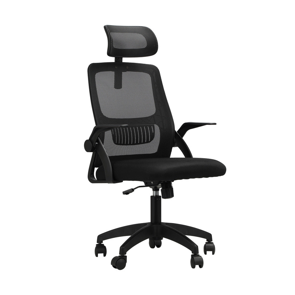 Oikiture Home Office Set Computer Desk and Mesh Office Chair Black-Office Set-PEROZ Accessories