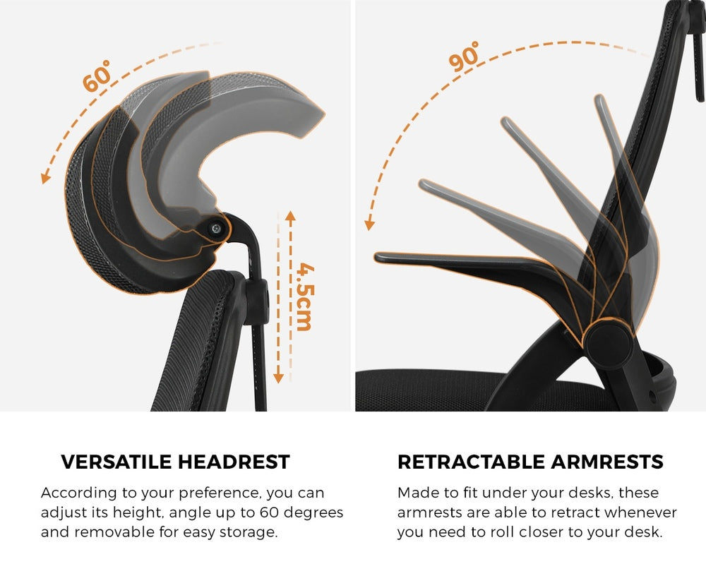 Oikiture Home Office Set Computer Desk and Mesh Office Chair Black-Office Set-PEROZ Accessories