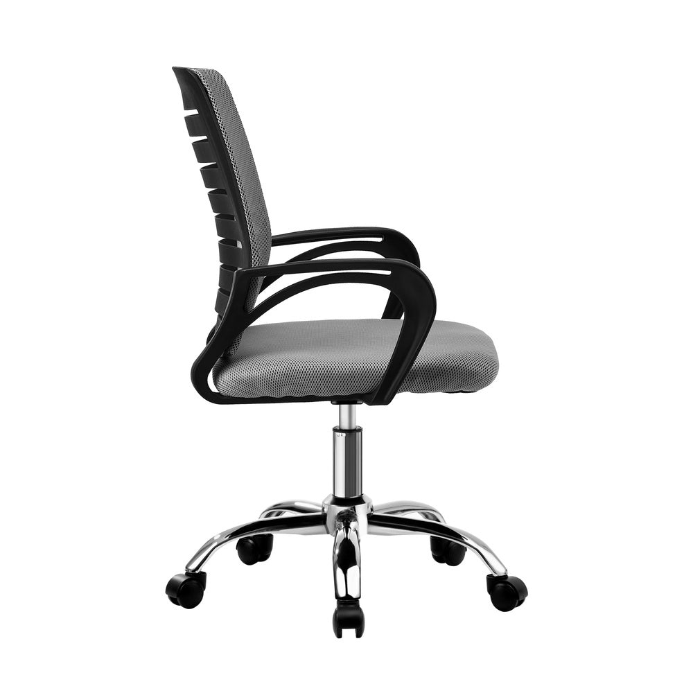 Oikiture Mesh Office Chair Breathable Backrest Black & Grey-Office Chair-PEROZ Accessories
