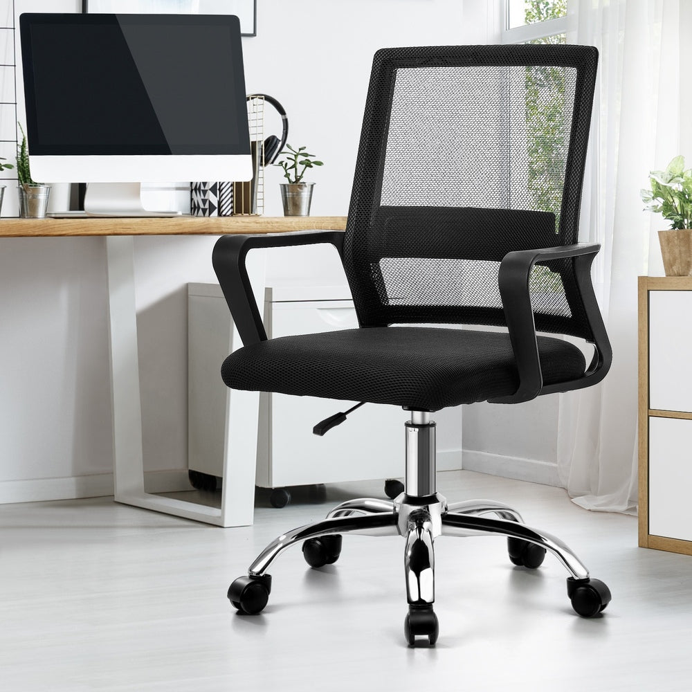 Oikiture Mesh Office Chair Executive Computer Seat Black-Office Chair-PEROZ Accessories