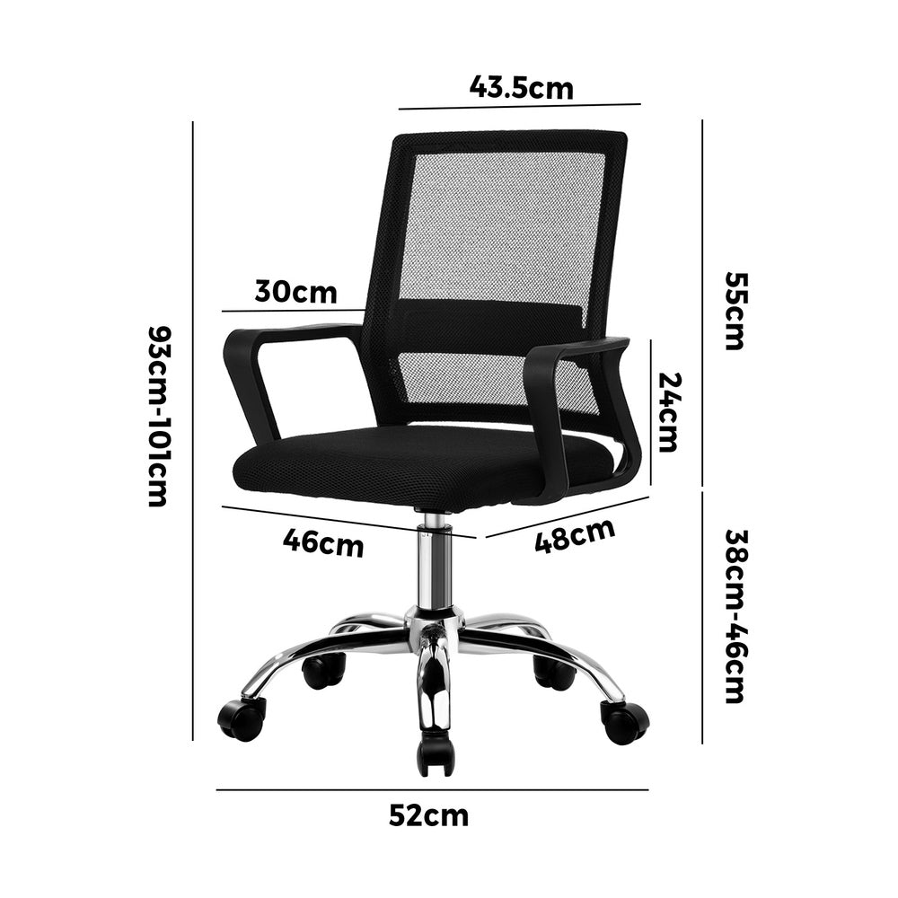 Oikiture Mesh Office Chair Executive Computer Seat Black-Office Chair-PEROZ Accessories