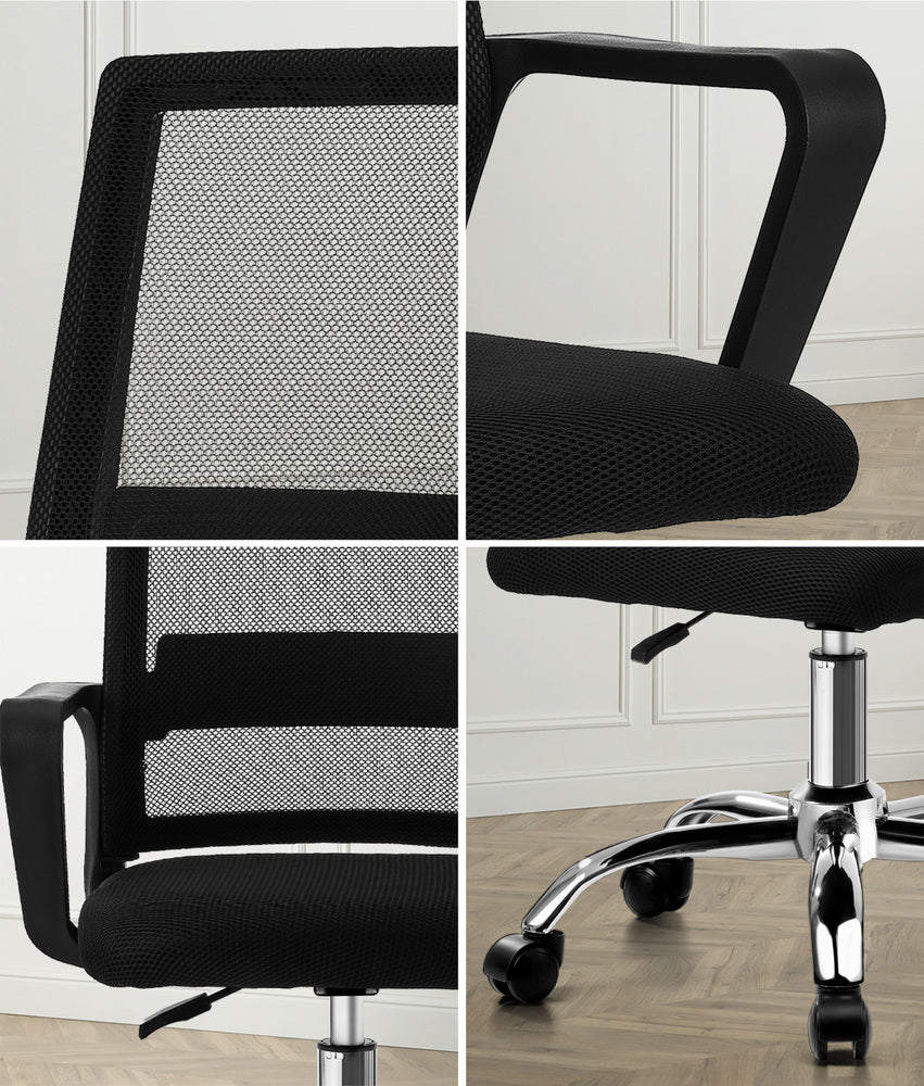 Oikiture Mesh Office Chair Executive Computer Seat Black-Office Chair-PEROZ Accessories