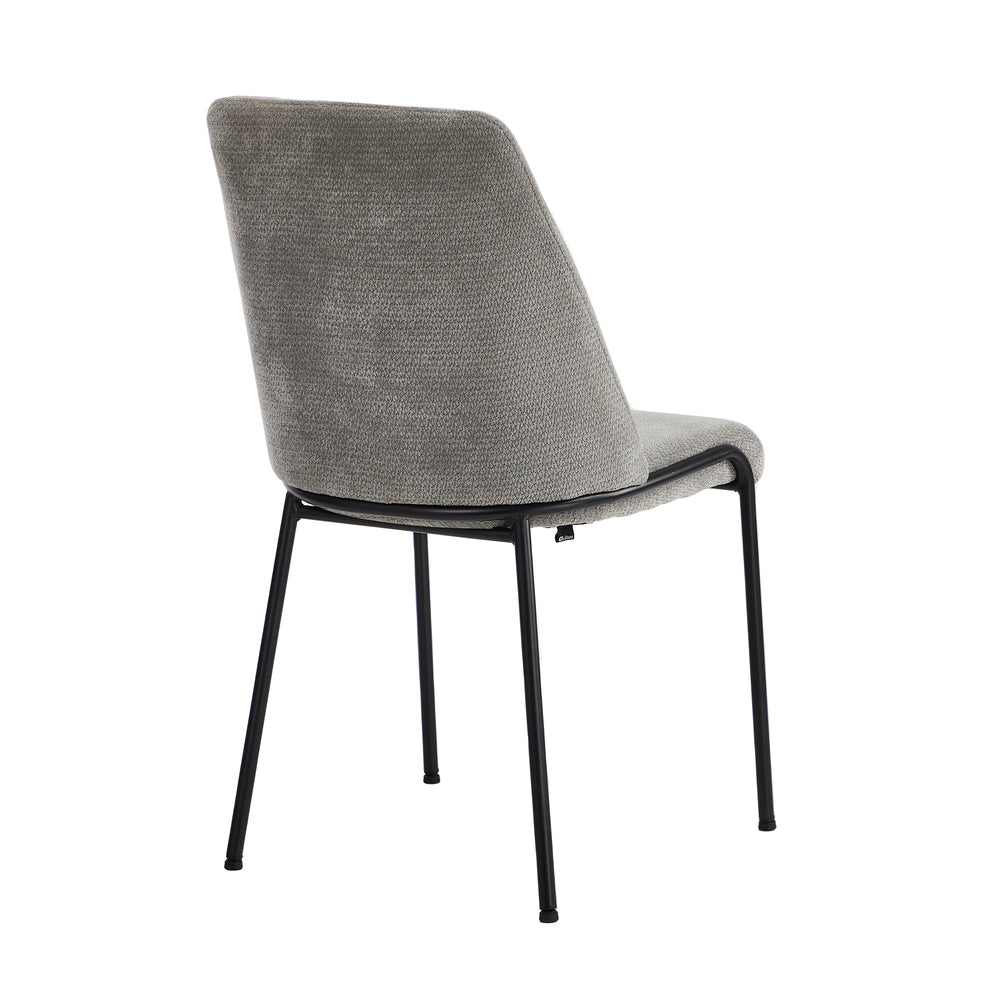 Oikiture Set of 2 Dining Chairs Chenille Fabric Padded Seat Grey-Dining Chair-PEROZ Accessories
