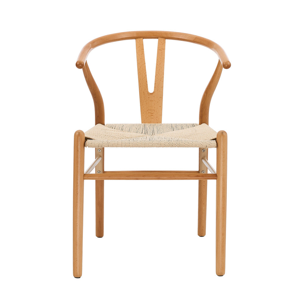 Oikiture Set of 6 Wooden Dining Chair Wishbone Shaped Chair-Dining Chair-PEROZ Accessories